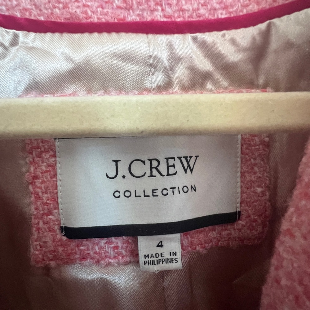 J Crew Collection Cropped Lady Jacket in Italian wool-blend bouclé 4 Pink BJ941 - Picture 6 of 9